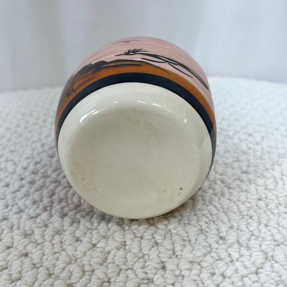 Petley Studios Southwest Mug Hand Painted Roadrunner Pink Sky Cactus Butte VTG - Picture 5 of 6